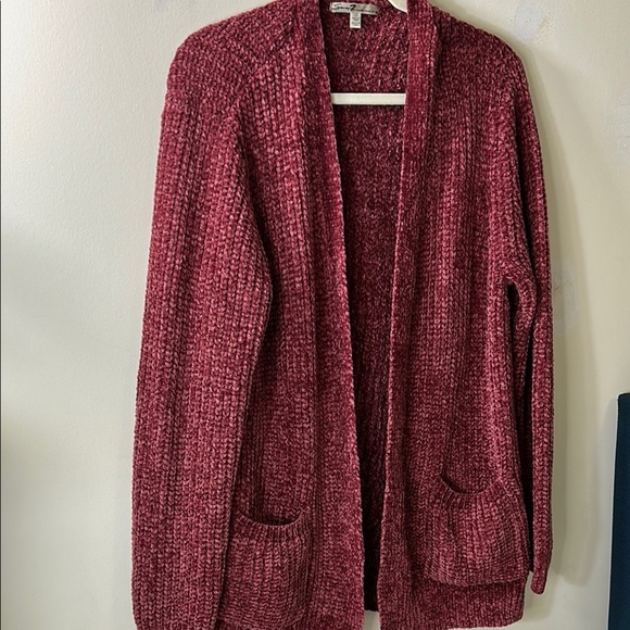 Seven‎ for all Mankind Chenille Cozy Red Knit Women's Sweater size large - Picture 1 of 7